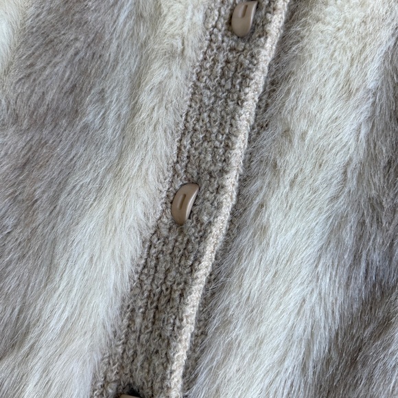 Vintage Faux Fur & Knit Oversized Jacket Size M/L - Picture 5 of 12